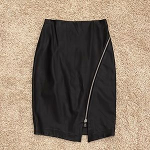 Express black faux leather skirt